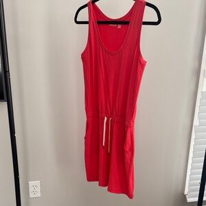 Zella Red Sleeveless Drawstring Mini Dress